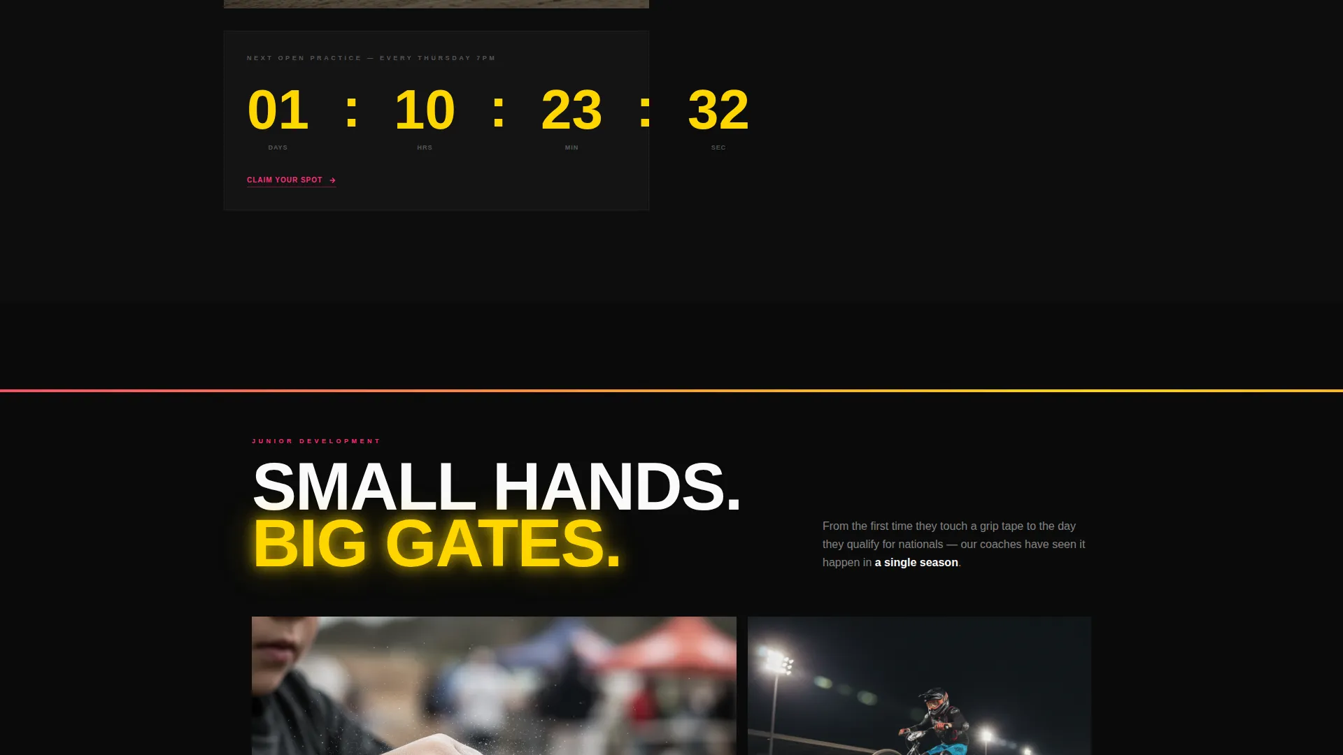 BMX Club Landing Page Template - Register to Ride