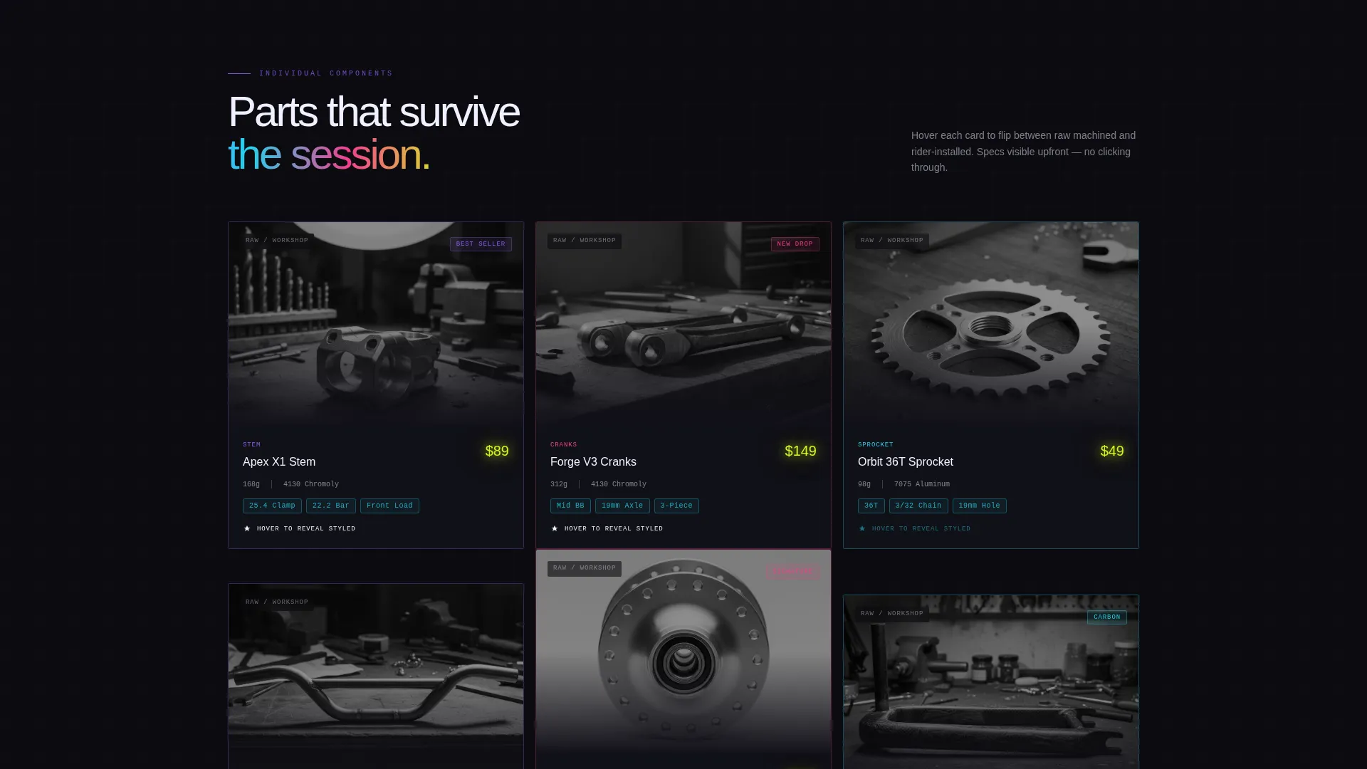 BMX Landing Page Template - Direct Sales for Parts Brands