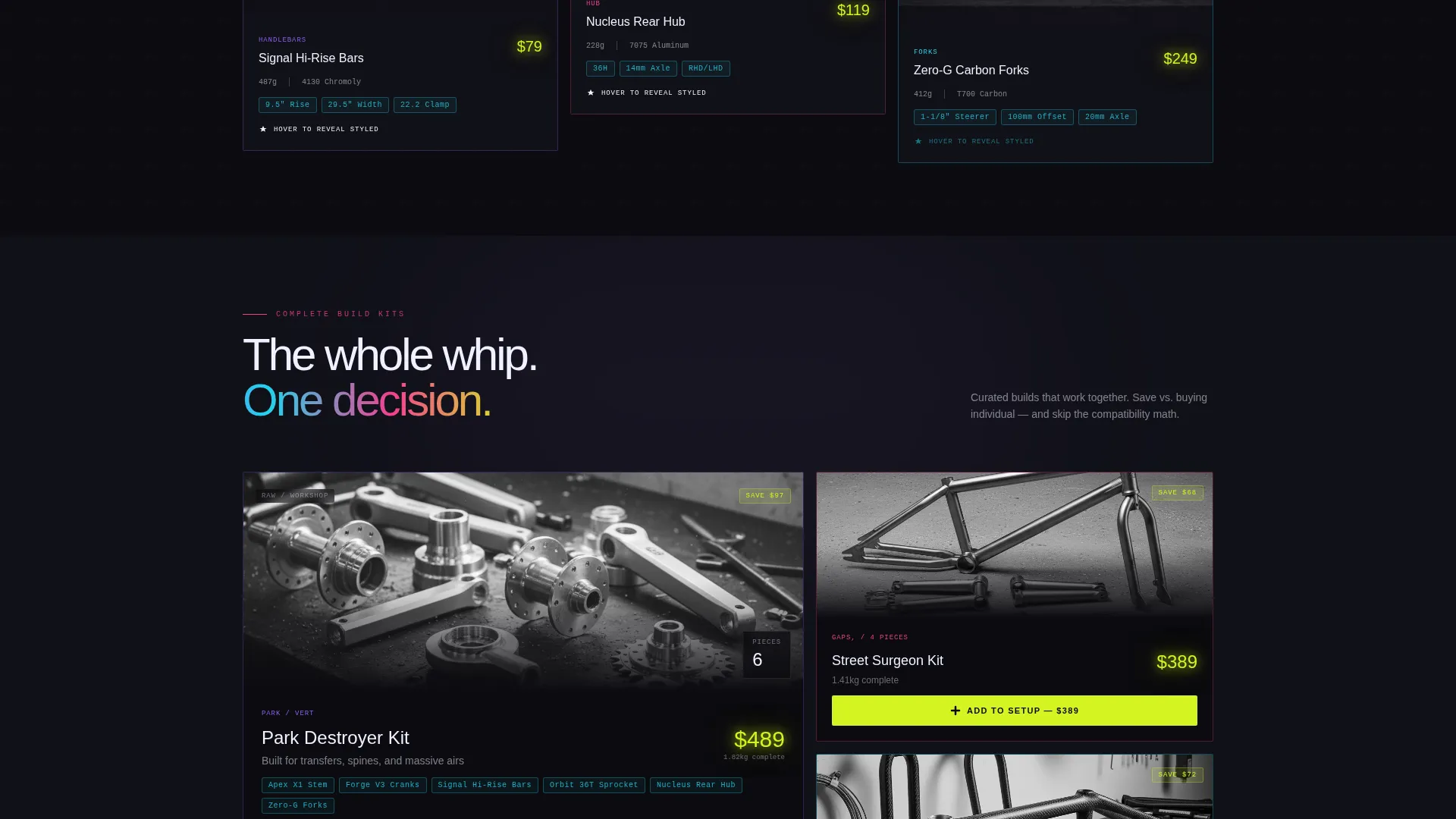 BMX Landing Page Template - Direct Sales for Parts Brands