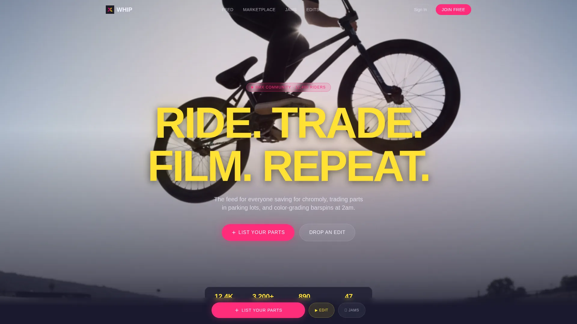 BMX Landing Page Template - Ride, Trade & Film