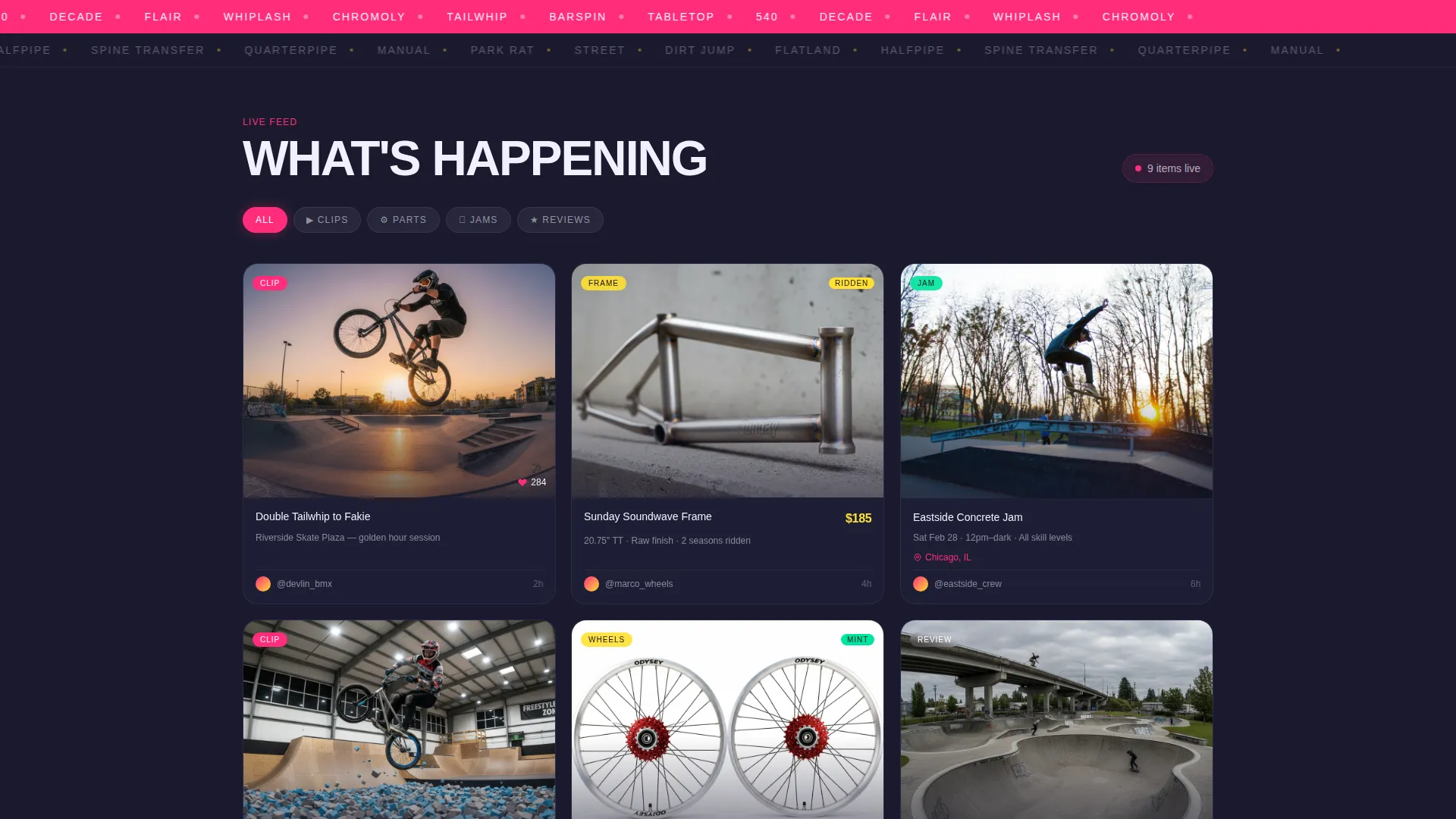 BMX Landing Page Template - Ride, Trade & Film