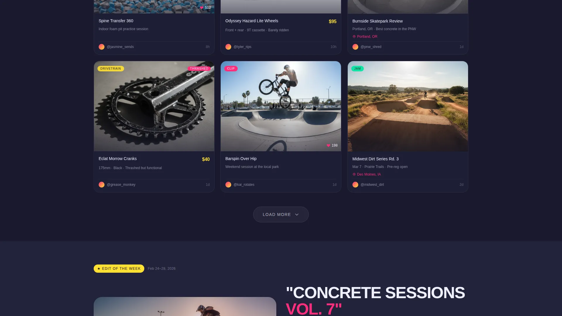 BMX Landing Page Template - Ride, Trade & Film