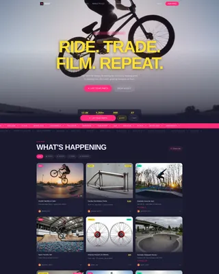 BMX Landing Page Template - Ride, Trade & Film