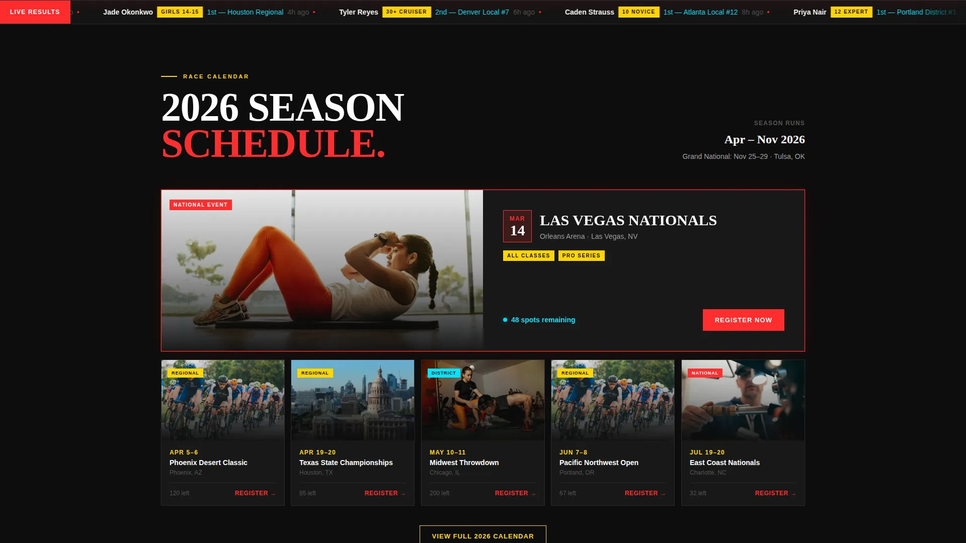 BMX League Landing Page Template