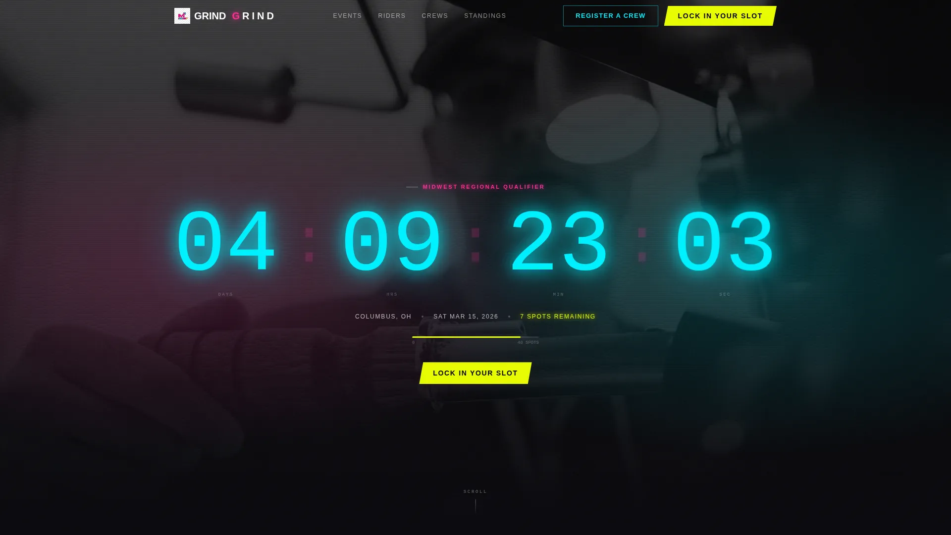 BMX Competition Landing Page Template