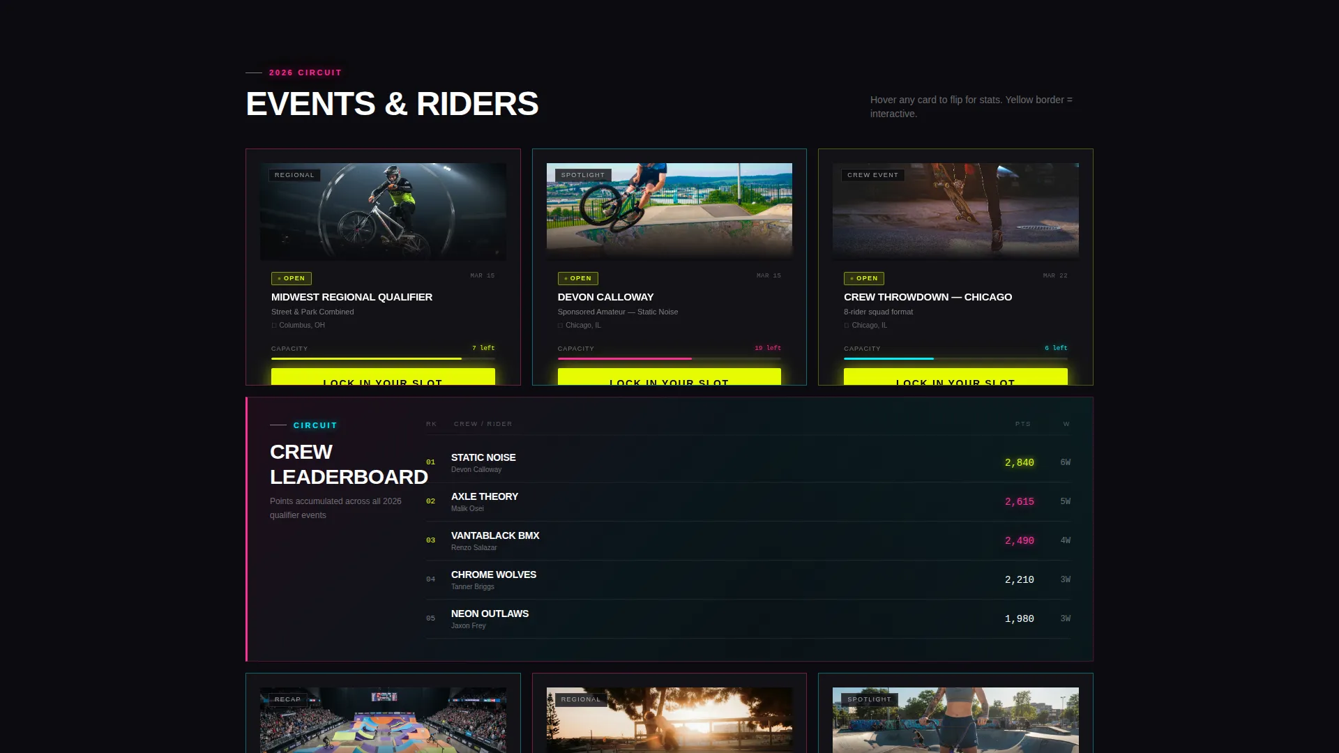 BMX Competition Landing Page Template