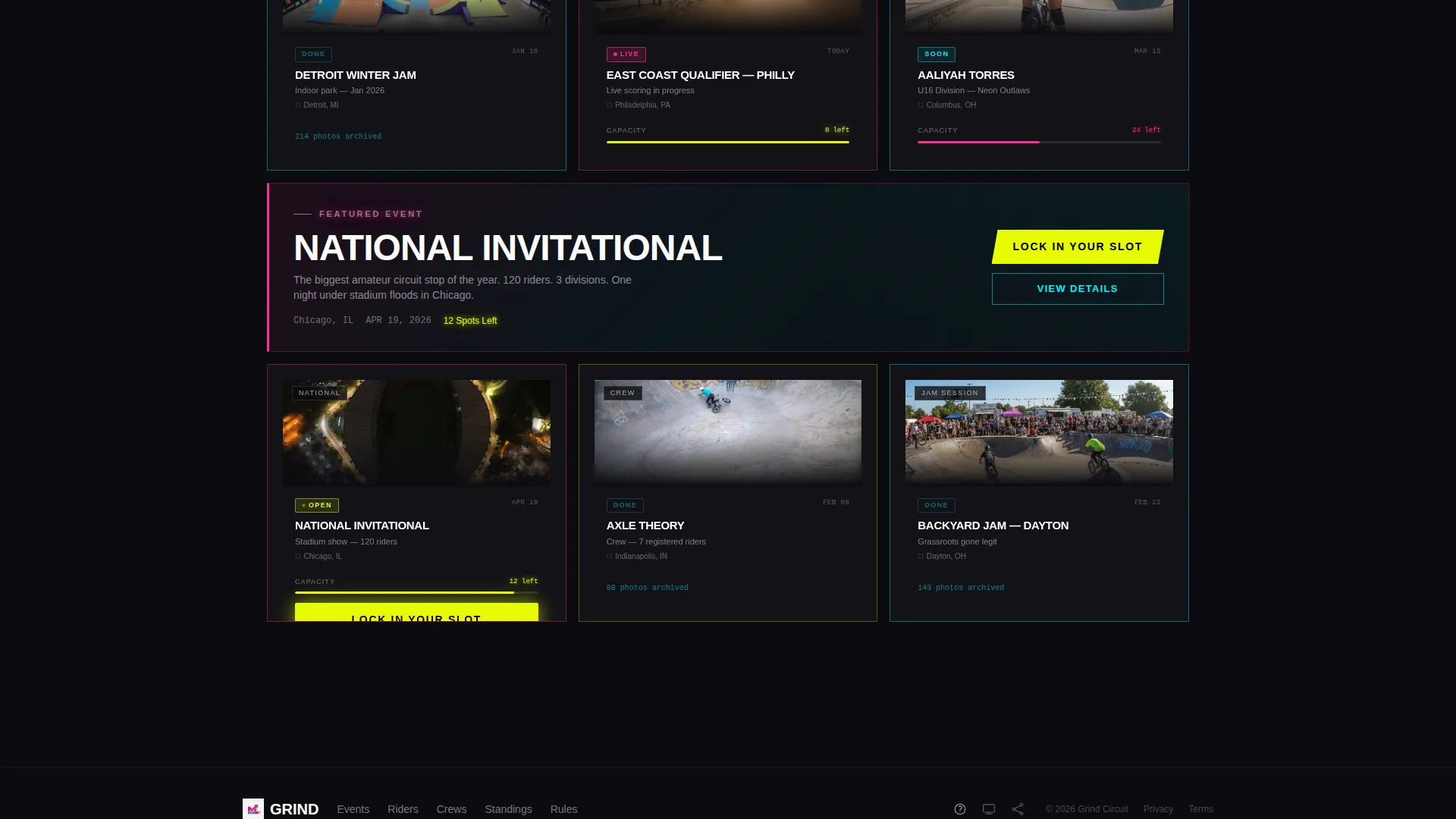 BMX Competition Landing Page Template