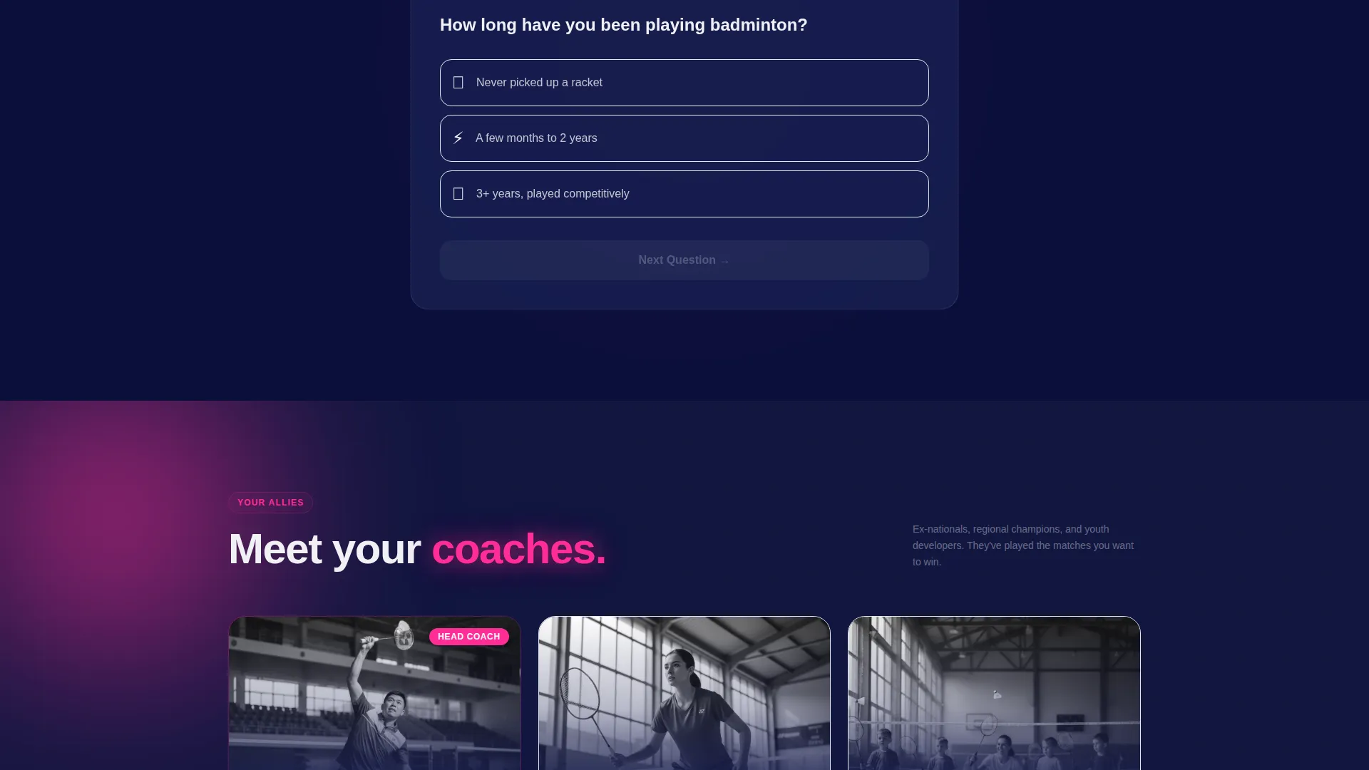 Badminton Center Landing Page Template