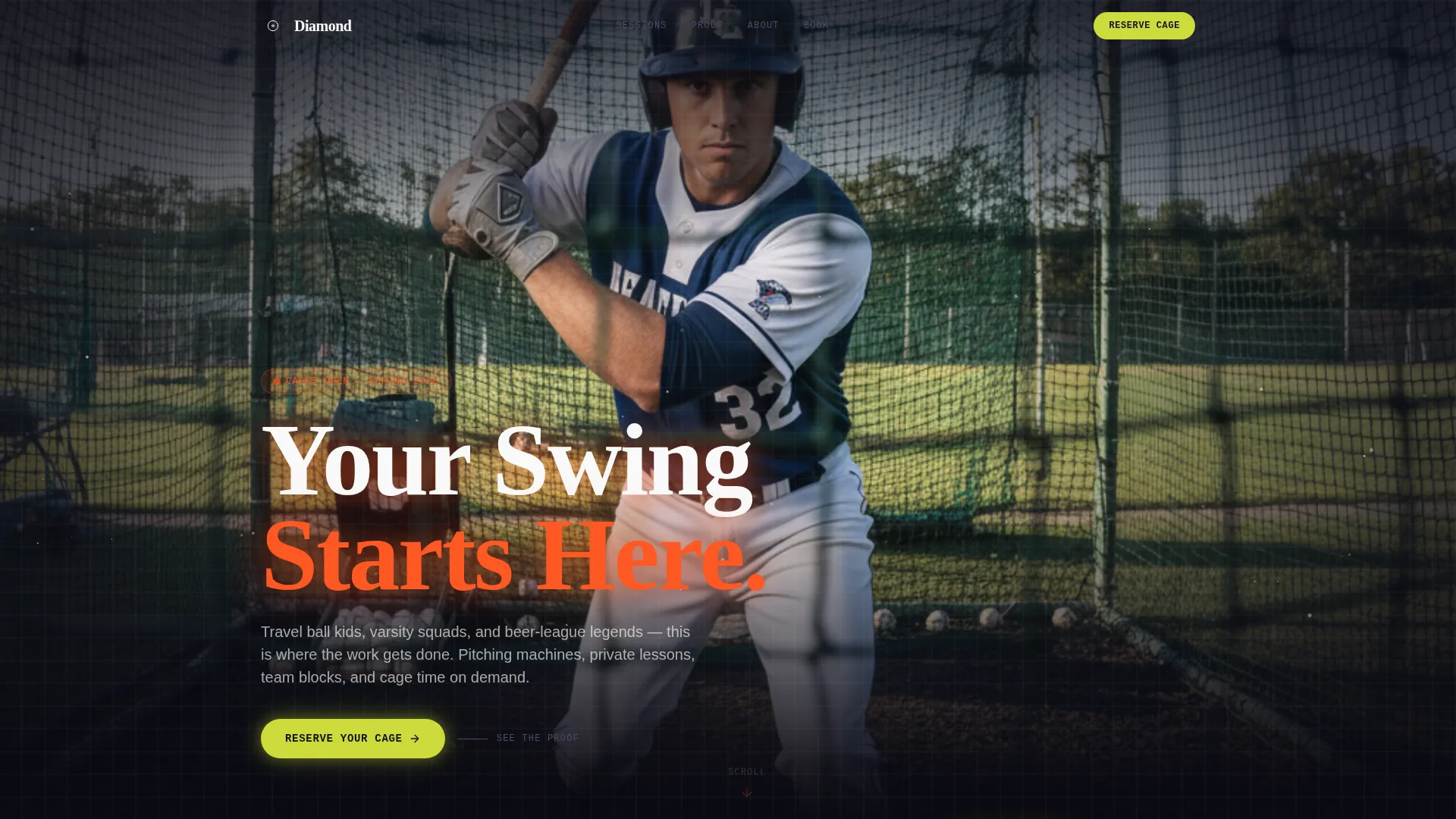 Electrifying Baseball Equipment Landing Page Template