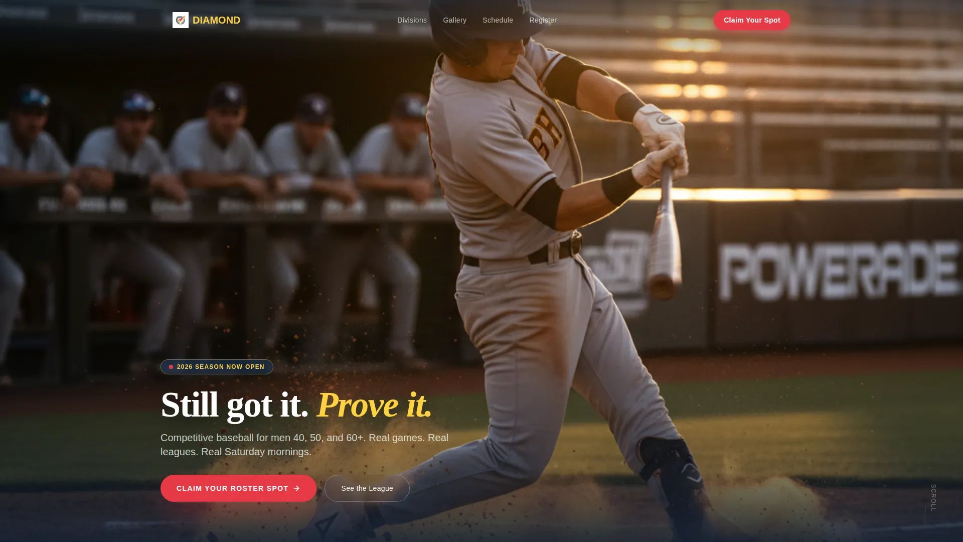 Baseball League Landing Page Template
