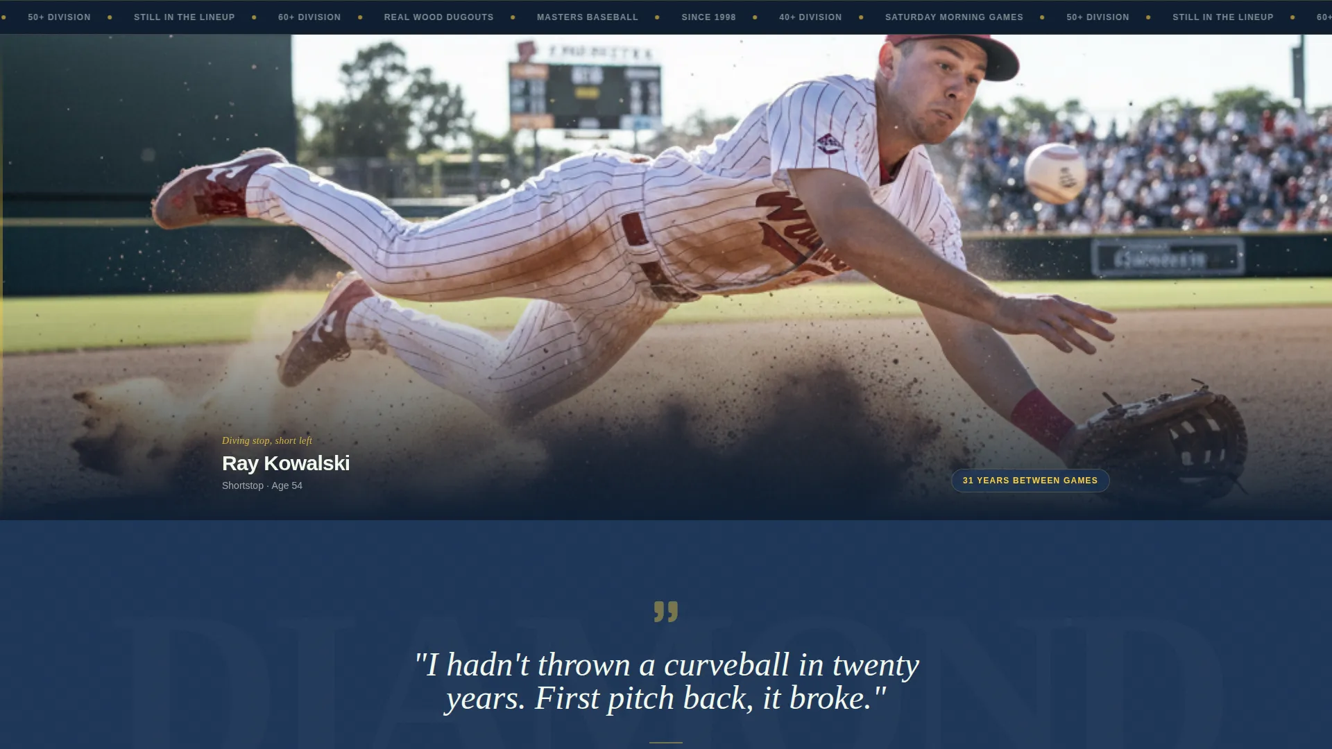Baseball League Landing Page Template