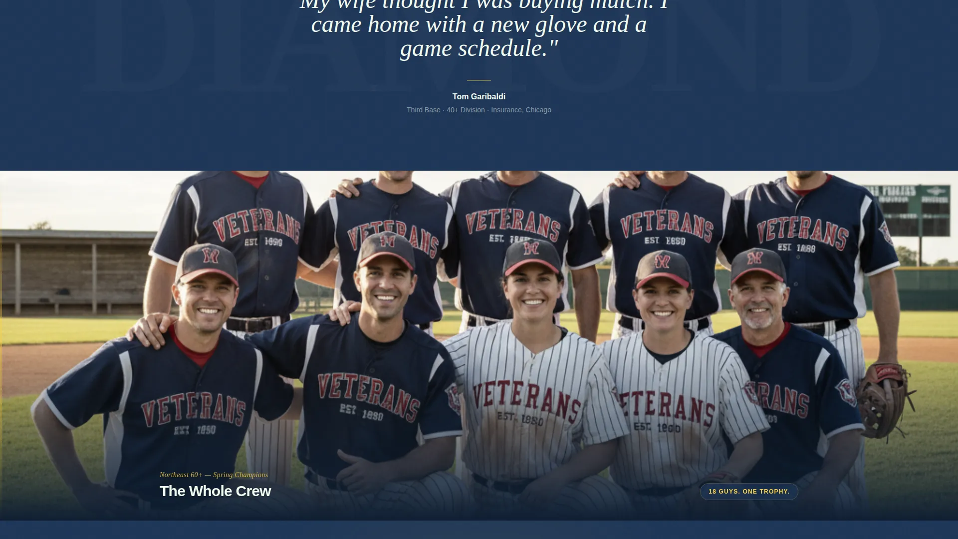 Baseball League Landing Page Template