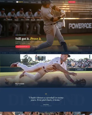 Baseball League Landing Page Template