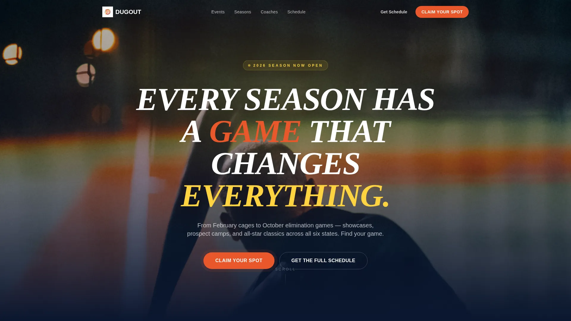 Electric Baseball Event Landing Page Template