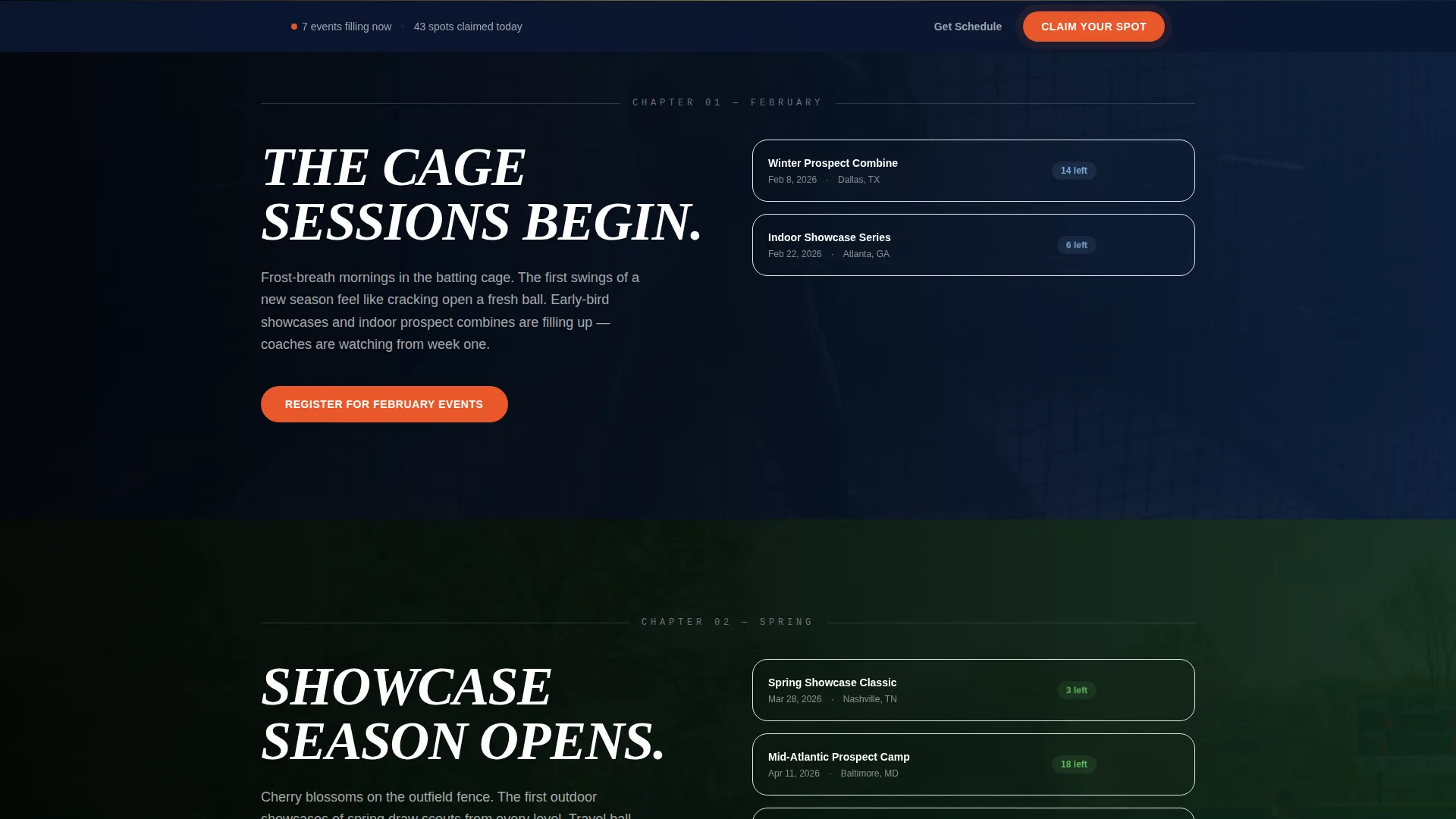 Electric Baseball Event Landing Page Template