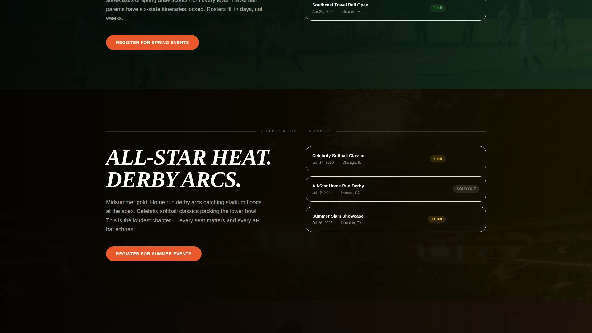 Electric Baseball Event Landing Page Template