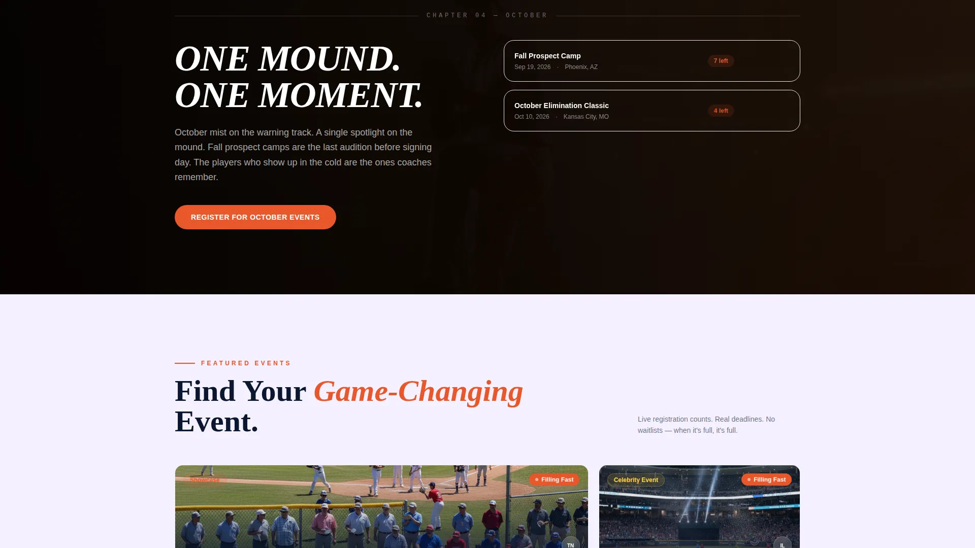 Electric Baseball Event Landing Page Template