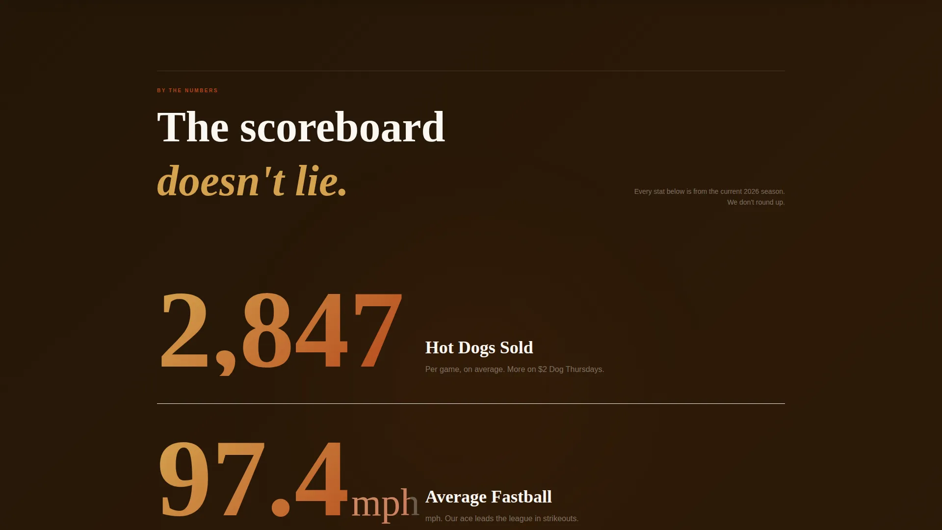 Baseball Stadium Landing Page Template