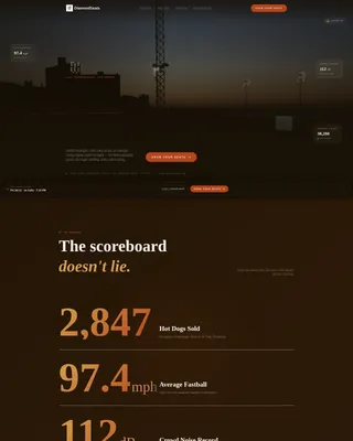 Baseball Stadium Landing Page Template