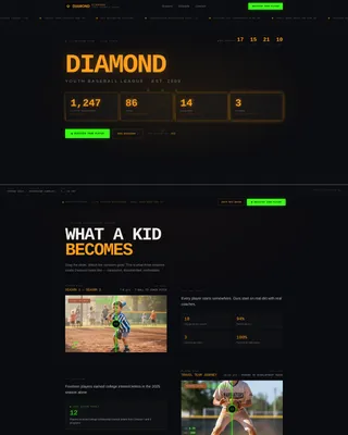 Baseball Youth League Landing Page Template