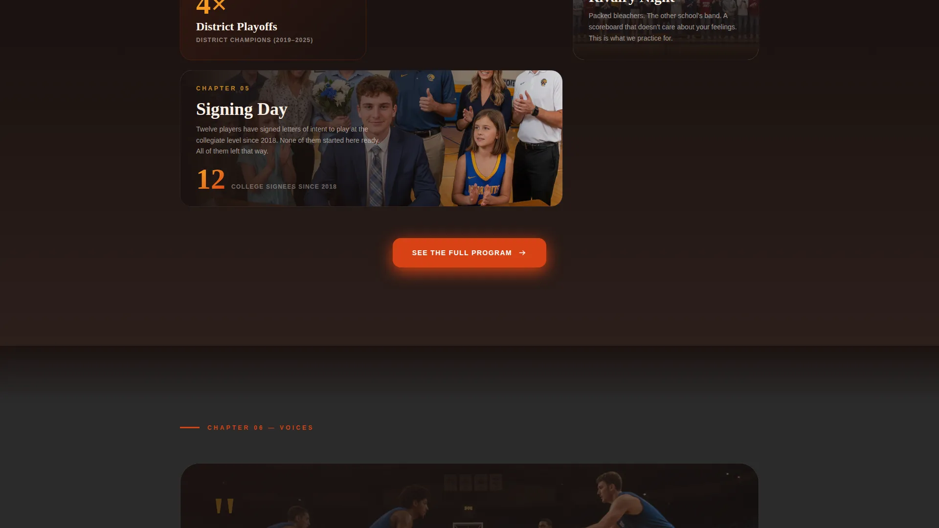 High School Basketball Program Website Template