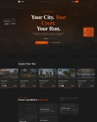 Recreational Basketball League & Court Booking Website Template