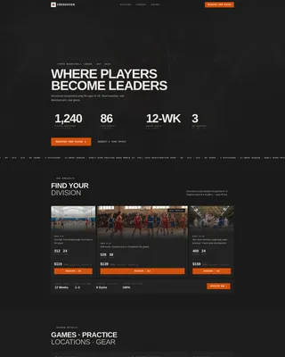 Youth Basketball League Registration Website Template