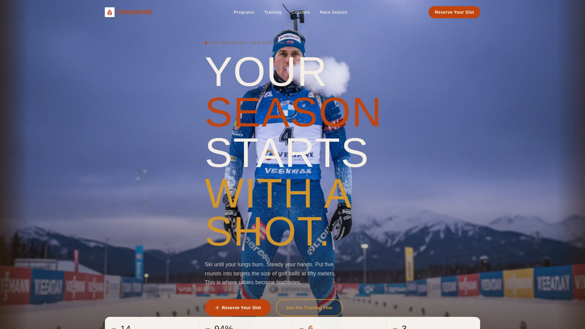 Biathlon Academy Landing Page Template