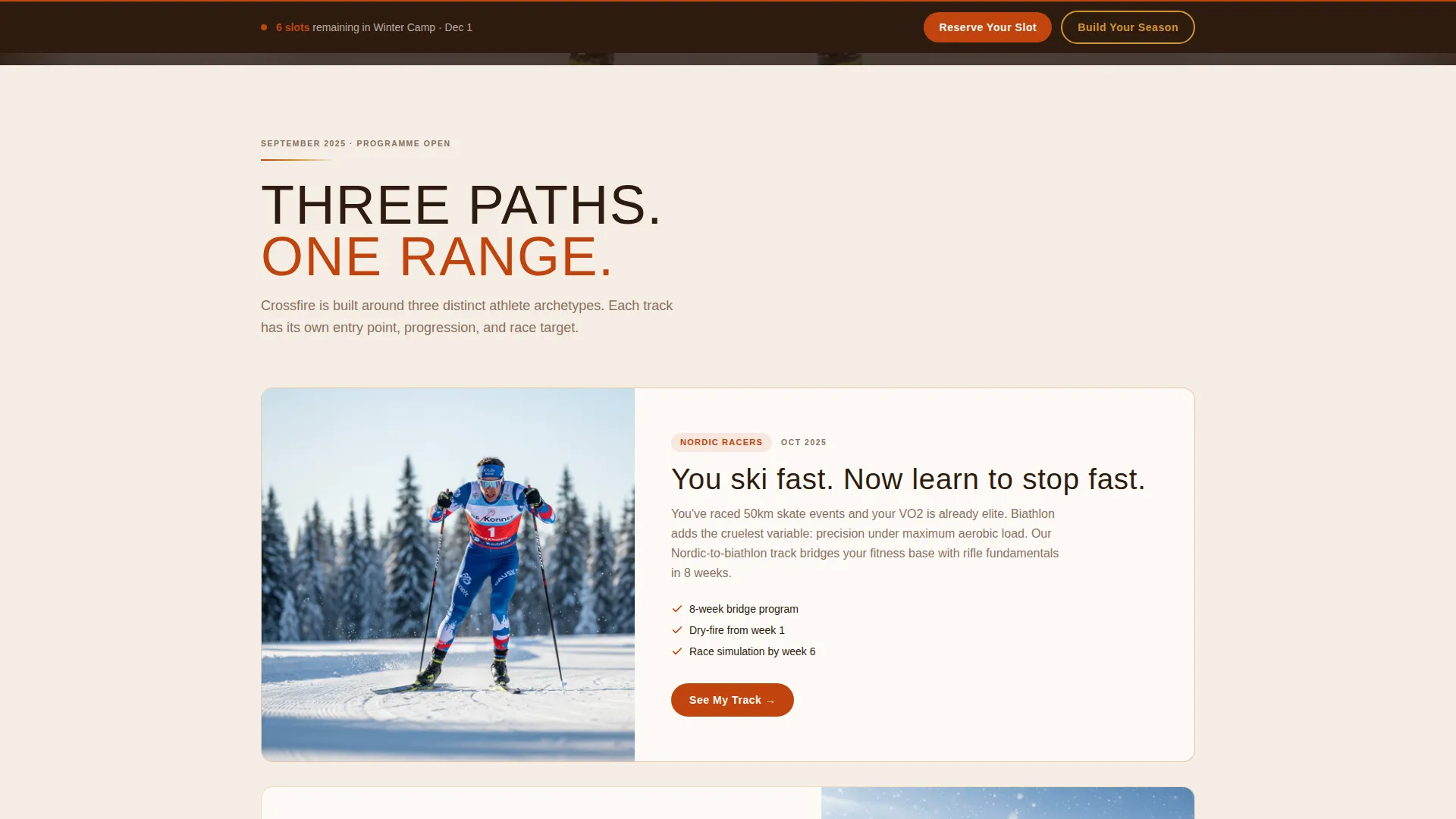 Biathlon Academy Landing Page Template