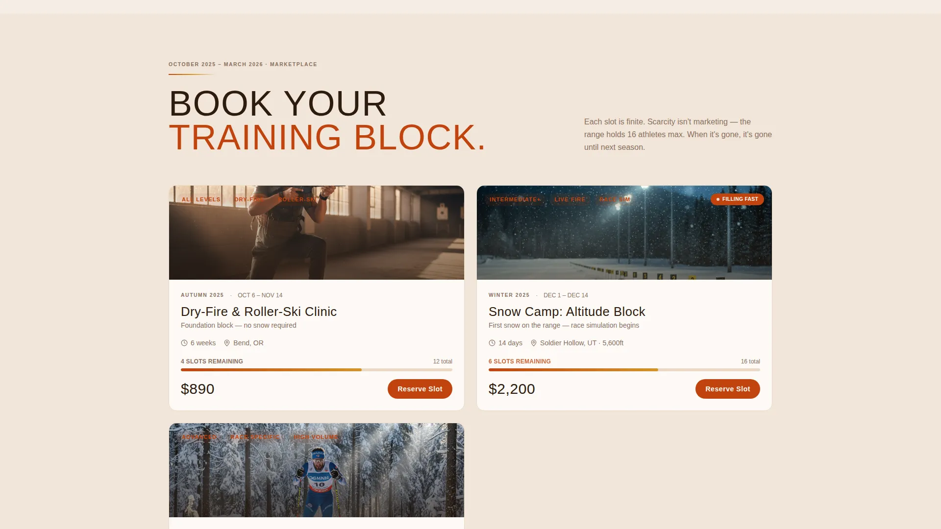 Biathlon Academy Landing Page Template