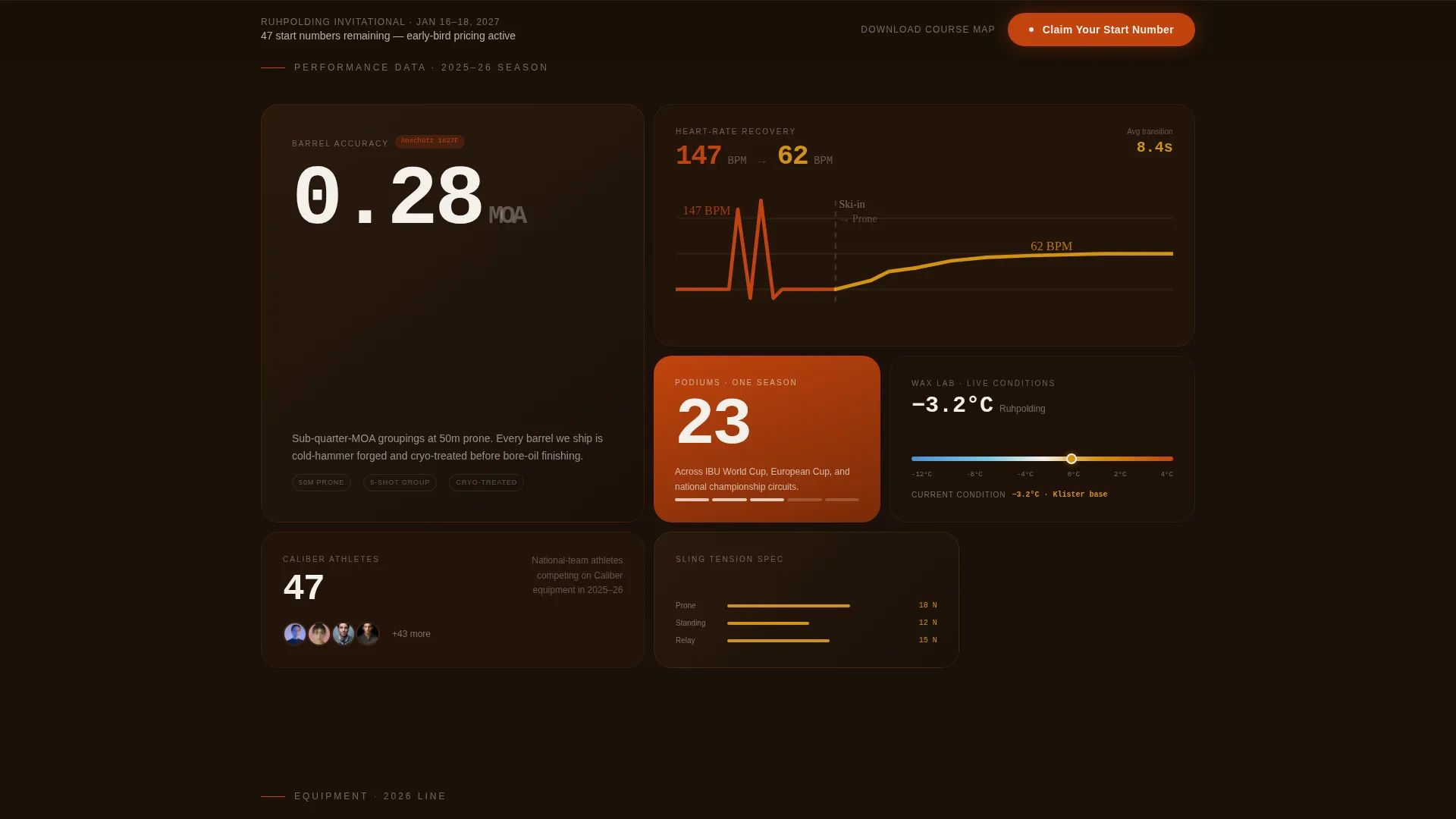 Biathlon Landing Page Template - Bento Grid Event Design