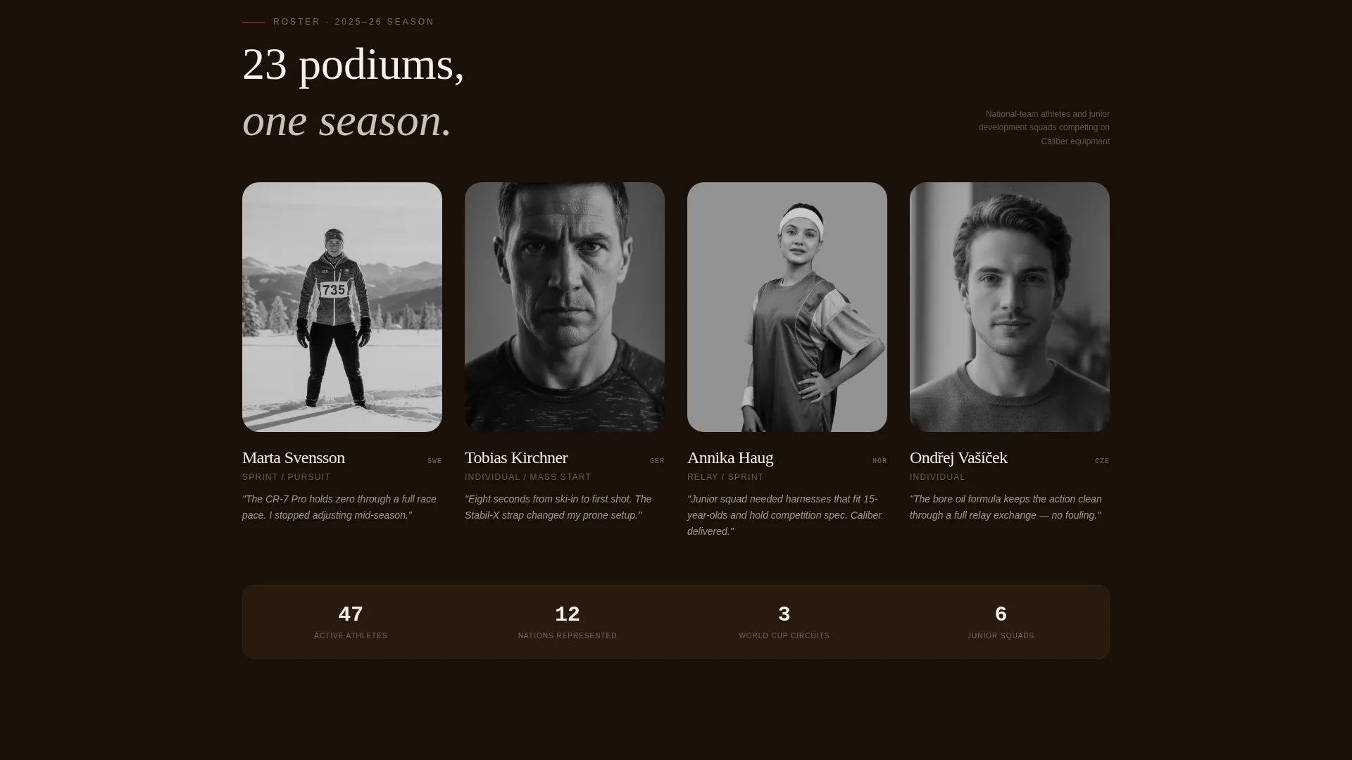 Biathlon Landing Page Template - Bento Grid Event Design