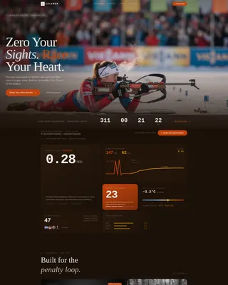Biathlon Landing Page Template - Bento Grid Event Design