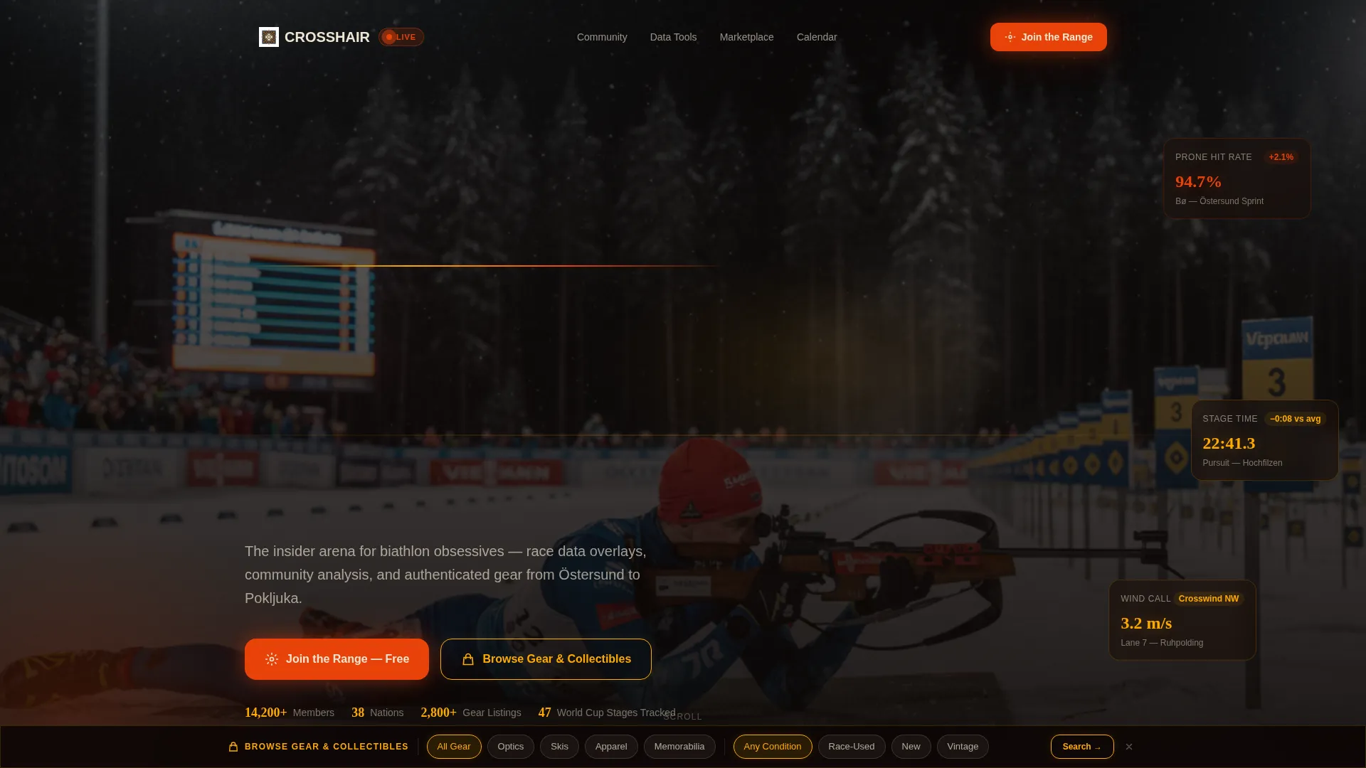 Championship Biathlon Training Landing Page Template