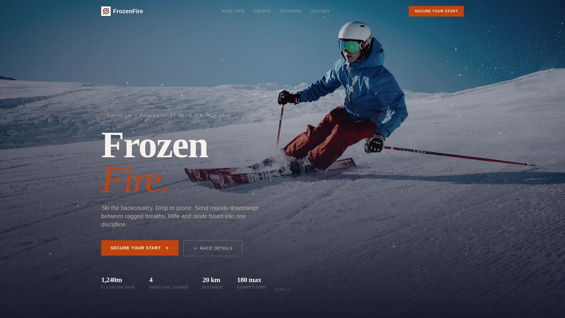 Biathlon Tournament Landing Page Template