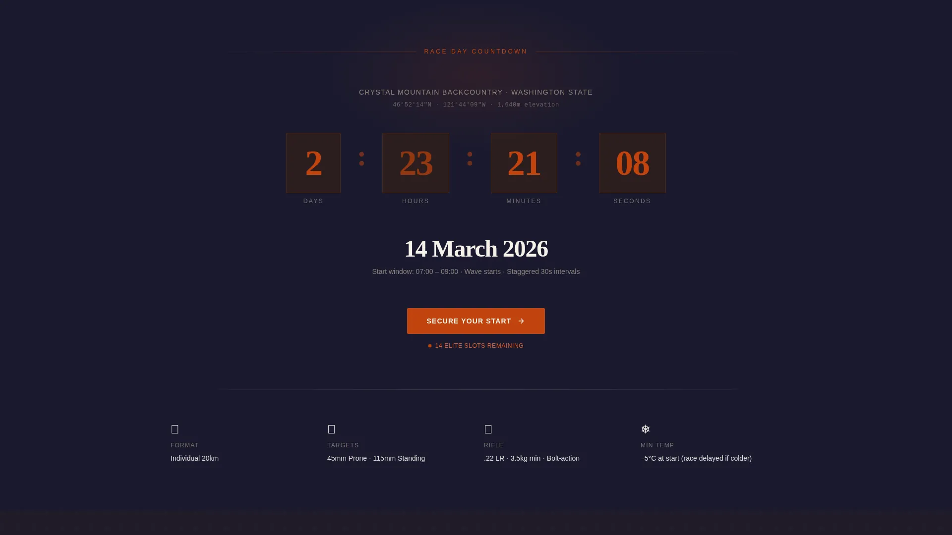 Biathlon Tournament Landing Page Template
