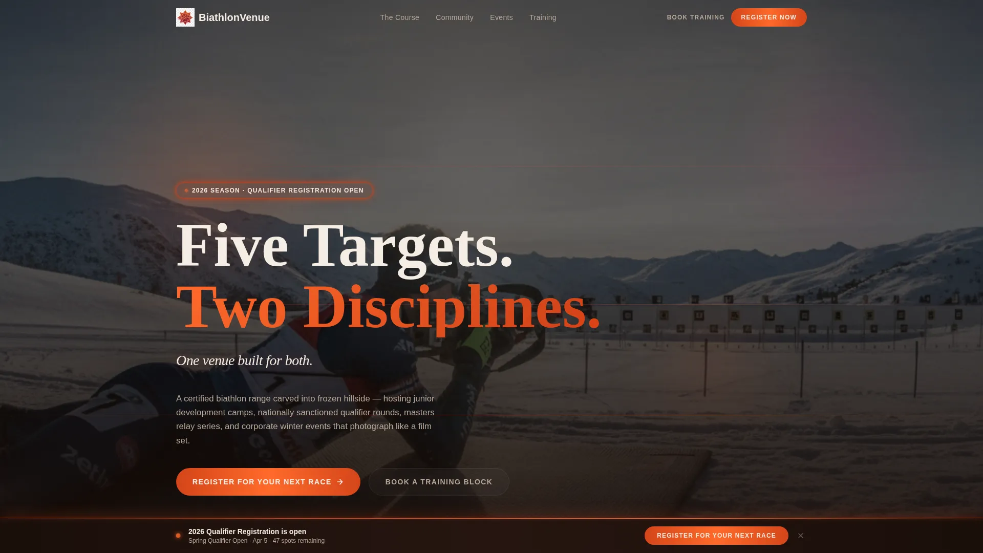 Venue Landing Page Template for Events & Training