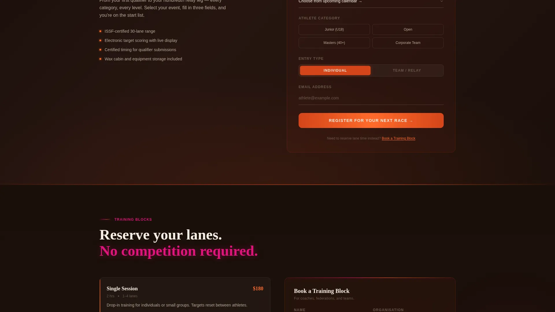 Venue Landing Page Template for Events & Training