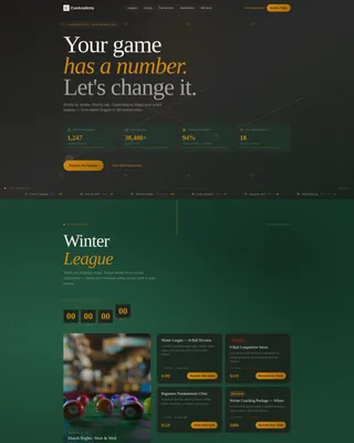 Billiards Academy Landing Page Template
