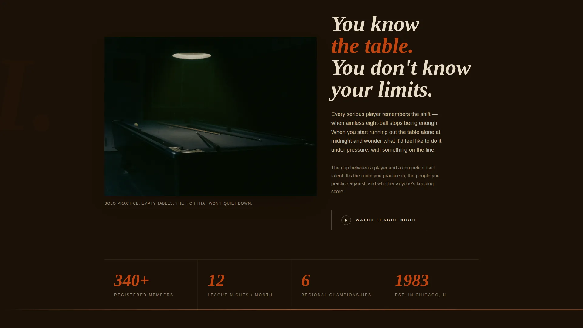 Fierce Billiards Club Landing Page Template