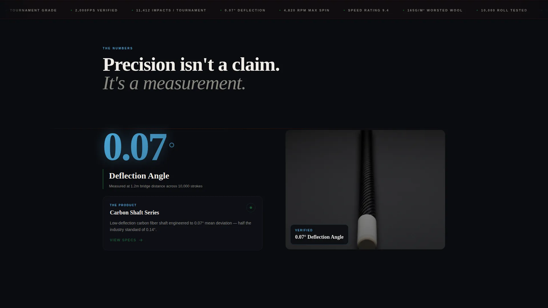Billiards Landing Page Template - Stats-First Design