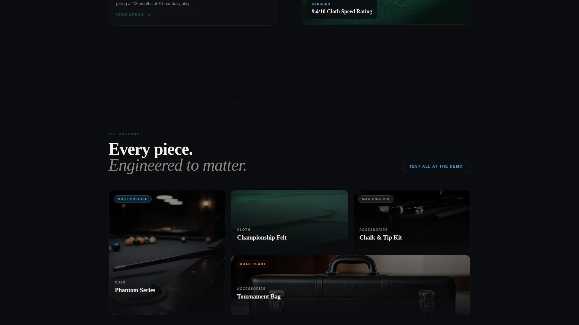 Billiards Landing Page Template - Stats-First Design