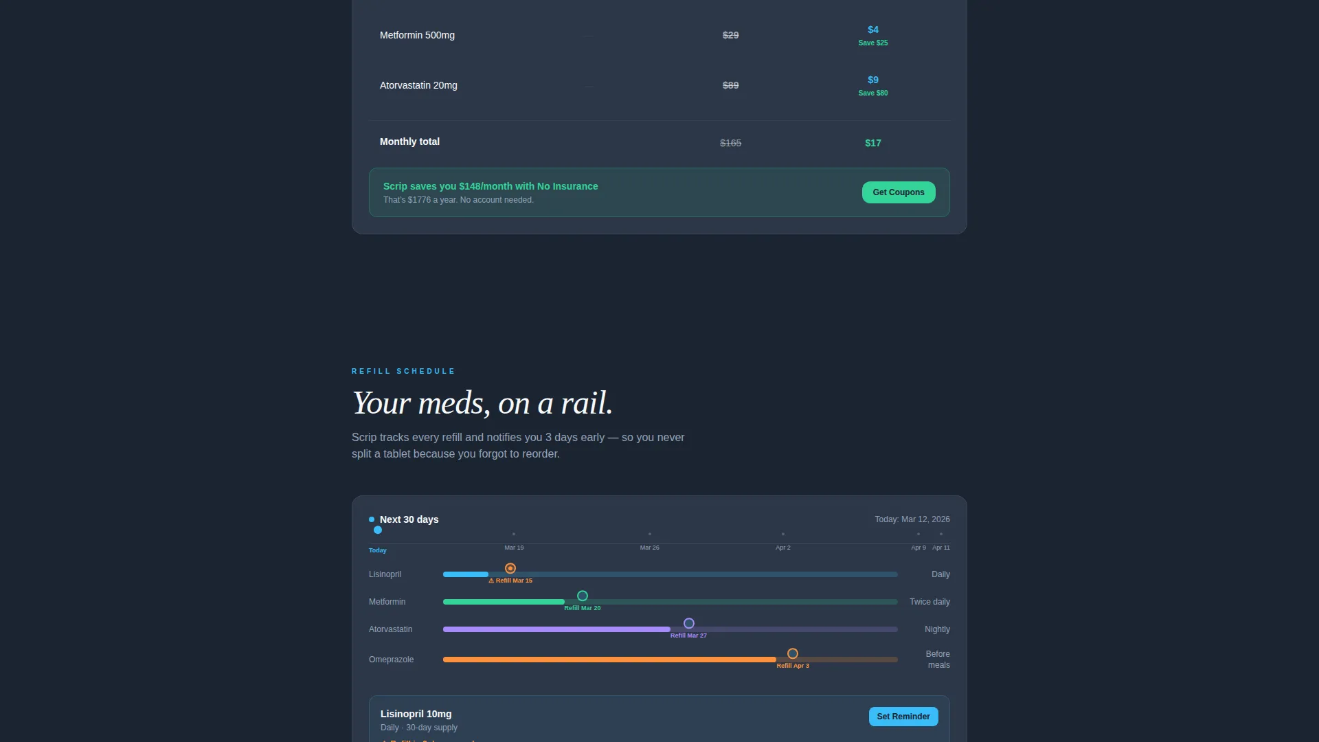 Pharmacy & Prescription App Landing Page Template