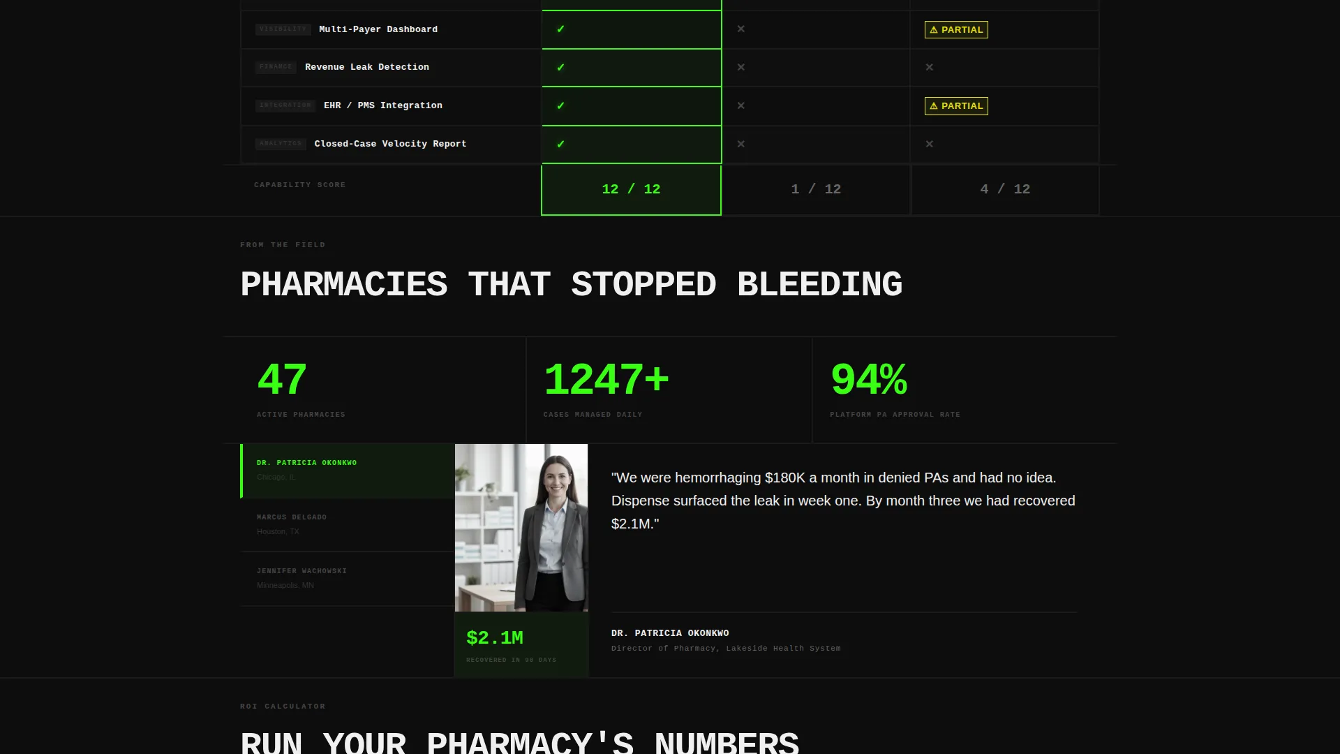 Specialist Pharmacy Software Cost Estimator Website Template