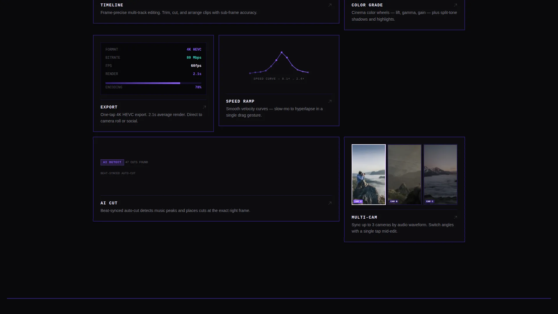 Bold Brutalist Video Editor App Landing Page Template