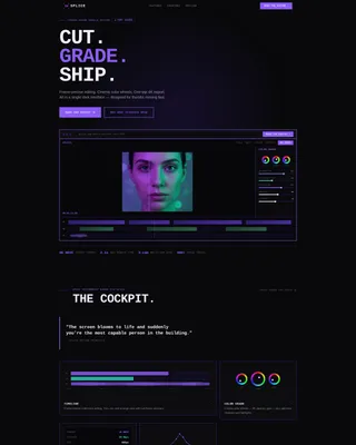 Bold Brutalist Video Editor App Landing Page Template