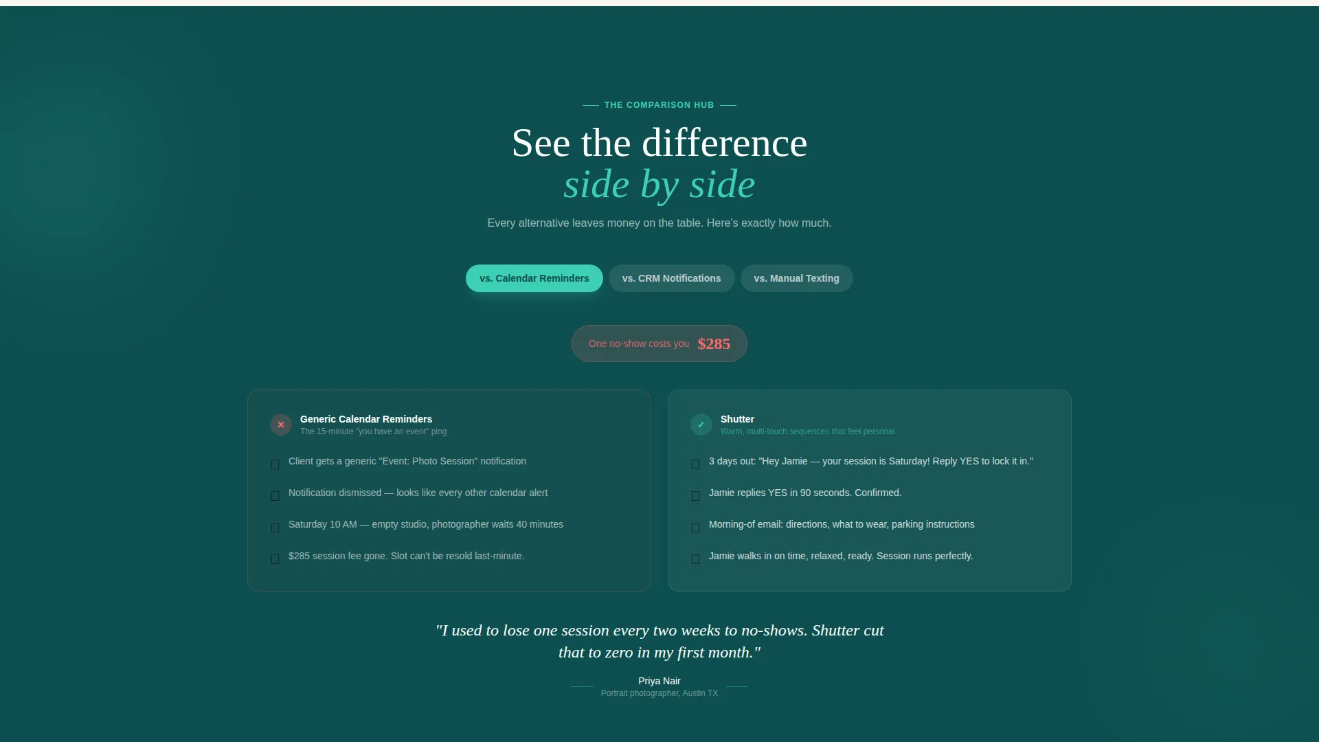 Photography Appointment Reminder Landing Page Template