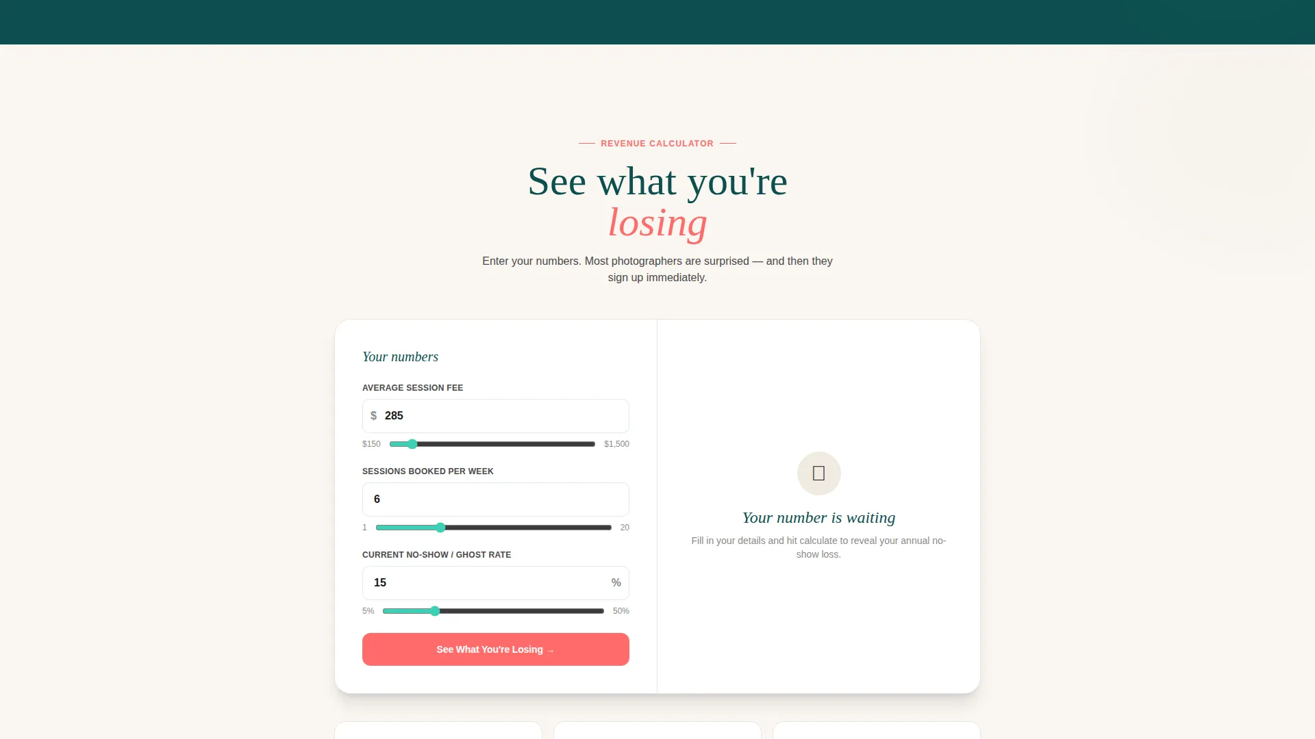 Photography Appointment Reminder Landing Page Template