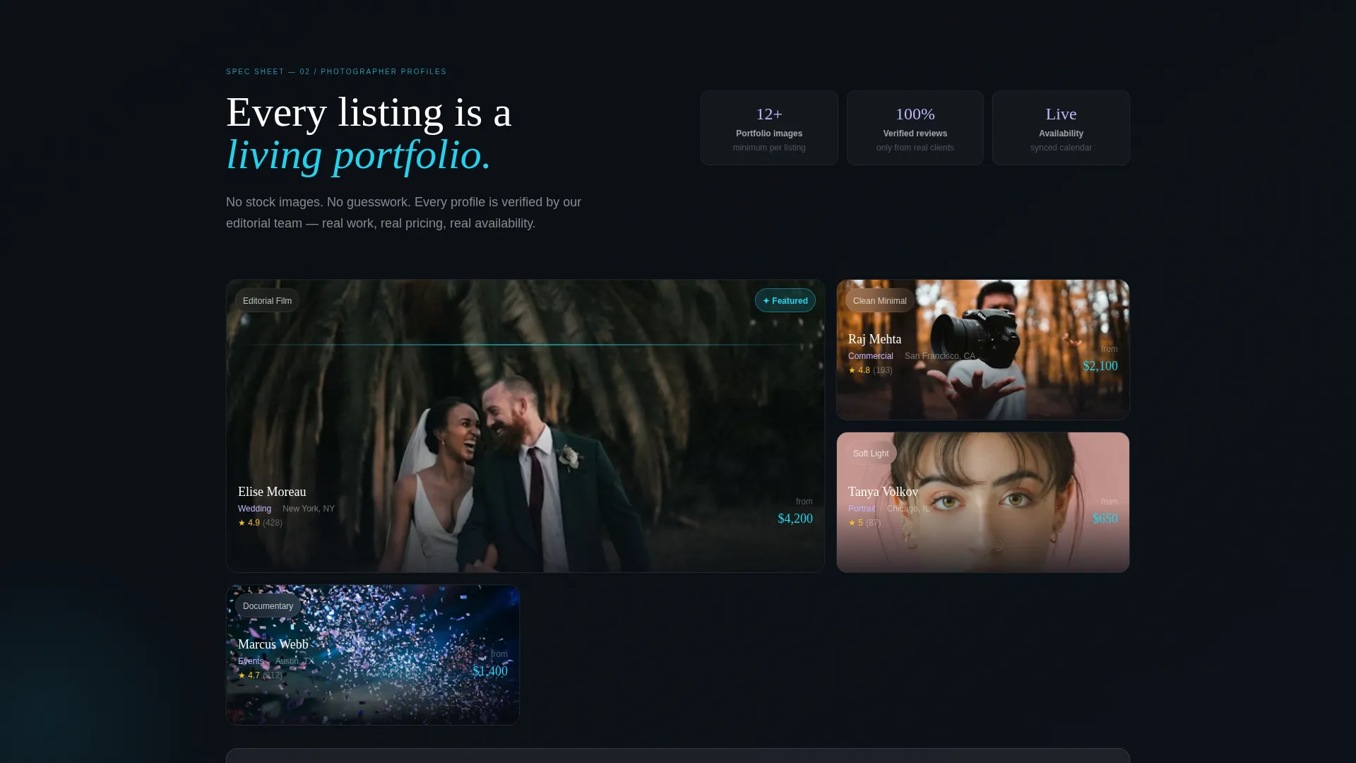 Photography Digital Presence Provider Directory Website Template