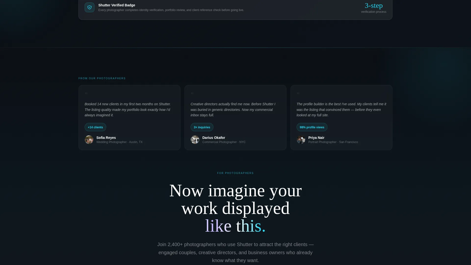 Photography Digital Presence Provider Directory Website Template